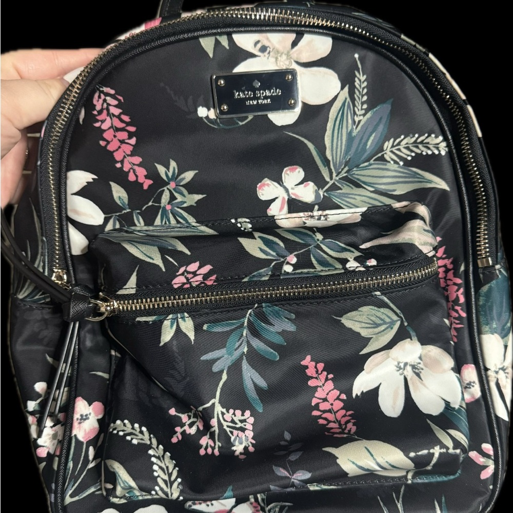 Kate Spade Black Floral Backpack